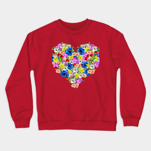 Heart of Flowers Crewneck Sweatshirt by ellenaJ